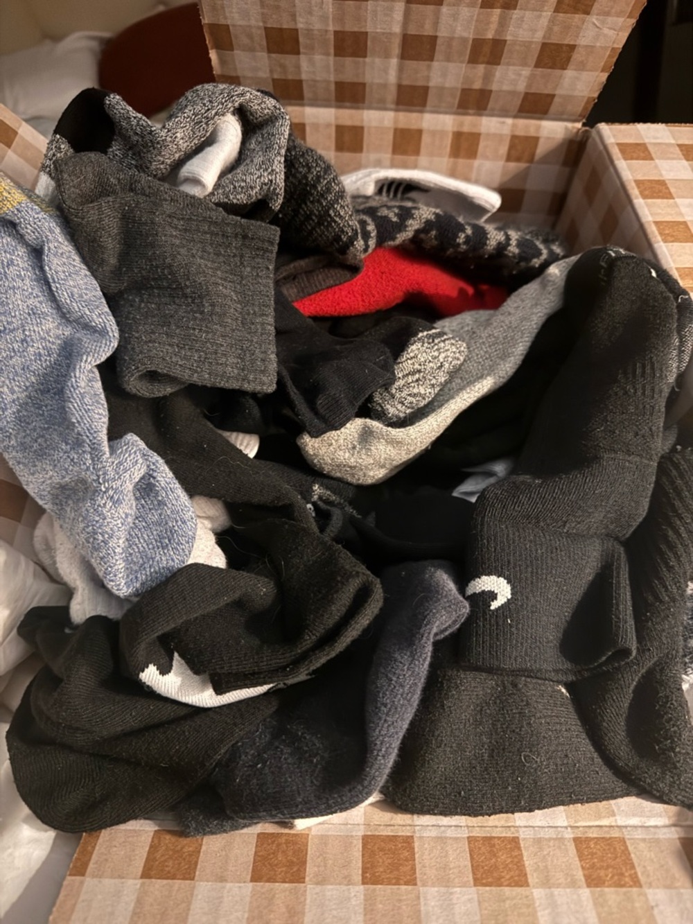 Assorted mismatched men’s socks
